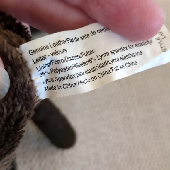 Suede leather gloves in dark brown 6 - Picture 4 of 4